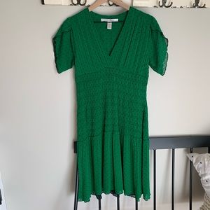 Diane Von Furstenberg | silk green polka dot dress